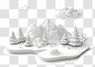 Snow Landscape - Snowy Mountain And Winter Landscape Transparent PNG