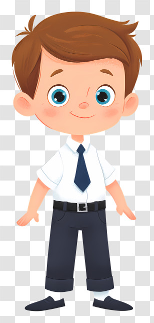 Young Schoolboy - Smiling Brown-Haired Schoolboy Transparent PNG