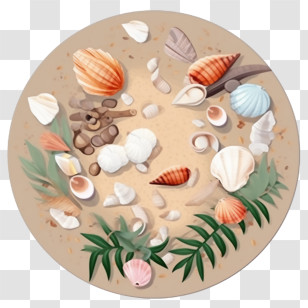 Seashell - Beautiful Seashells On Sandy Beach Transparent PNG