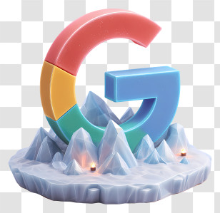 Google Logo - Google Logo On Ice Mountain Transparent PNG
