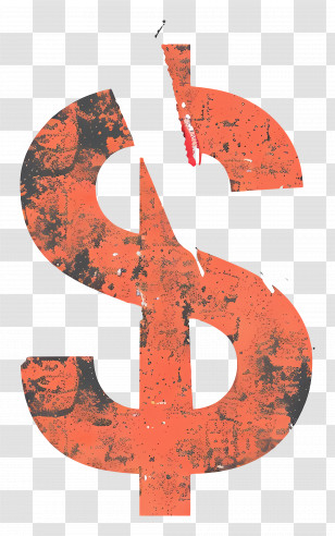 Dollar - Grunge Dollar Sign Transparent PNG