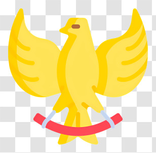 Garuda Logo - Yellow Bird With Wings Spread Transparent PNG