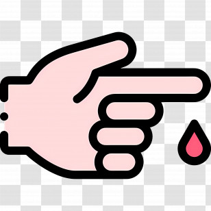 Diabetes - Symbolic Hand With A Bleeding Finger Transparent PNG
