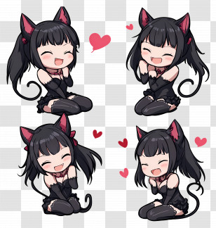 Kuromi - Cute Anime Cat Girl Character Transparent PNG