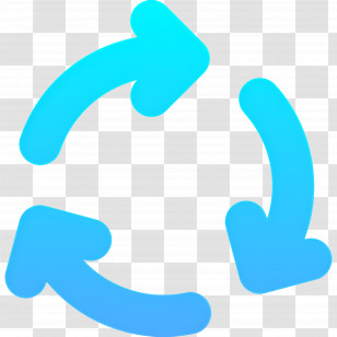 Circular Arrow - Blue Recycle Symbol For Sustainability Transparent PNG