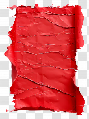 Red Torn Paper - Red Crumpled Paper With Textured Patterns Transparent PNG