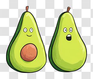 Cartoon Avocados - Avocado Characters Cartoon Illustration Transparent PNG