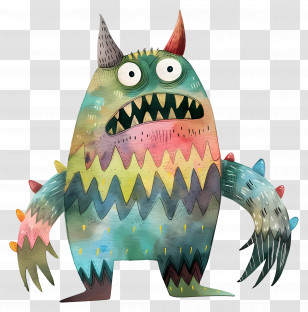 Cartoon Monster - Colorful Cartoon Monster Transparent PNG