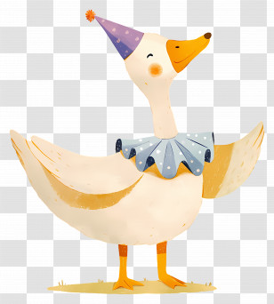 Cute Goose - Party Goose With Hat Transparent PNG