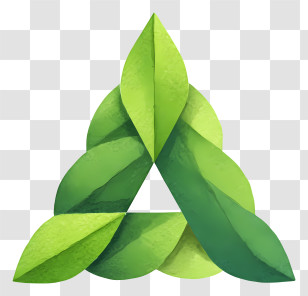 Nature Logo - Triangular Green Leaf Eco Symbol Transparent PNG