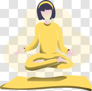 Icon - Woman Meditating On A Yoga Mat Transparent PNG