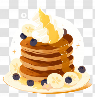 Chocolate Pancakes - Delicious Banana Pancakes With Syrup And Blueberries Transparent PNG