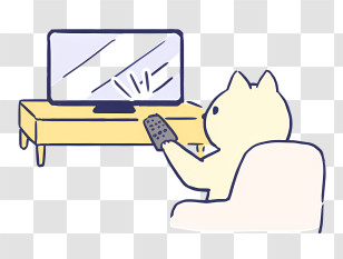 Television - Cat Changing Channels With Remote Transparent PNG