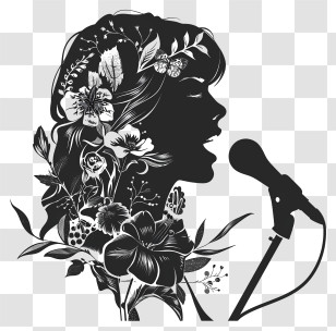 Woman - Artistic Silhouette Of Singing Woman Transparent PNG