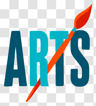 Arts Logo - ARTS Word With Paintbrush Transparent PNG