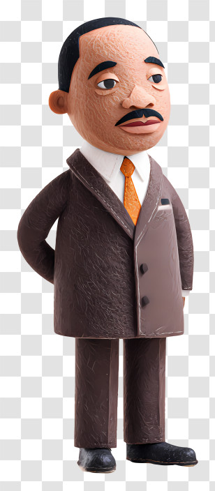 Martin Luther King Jr - Clay Man In Suit Sculpture Transparent PNG