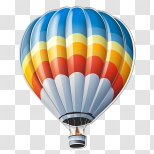 Hot Air Balloon - Bright And Colorful Hot Air Balloon Transparent PNG