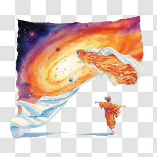 Towel - Person Unveiling The Galaxy Transparent PNG