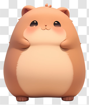Capibara Kawaii - Cute Chubby Hamster Cartoon Transparent PNG