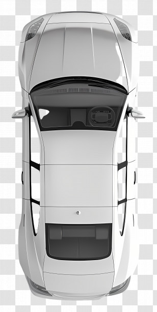 Architectural Car Top View - Top View Of White Car Transparent PNG