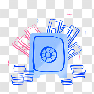 Money - Safe With Money And Coins Transparent PNG