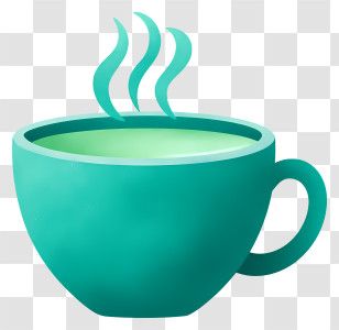 International Tea Day - Teal Steaming Cup Illustration Transparent PNG