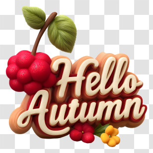 Hello Autumn - Hello Autumn Berry Sign Transparent PNG