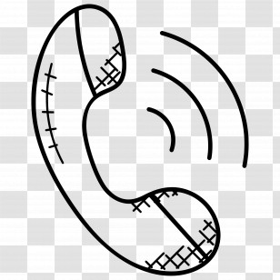 Telephone Call - Phone Receiver With Signal Lines Transparent PNG