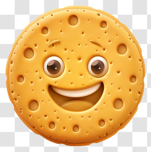 3d Cartoon Dessert - Cute Smiling Cookie Illustration Transparent PNG