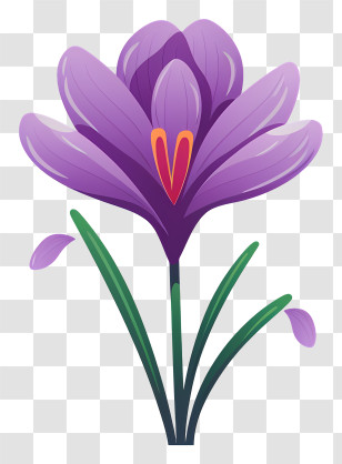 Purple Crocus - Purple Crocus Flower Illustration Transparent PNG