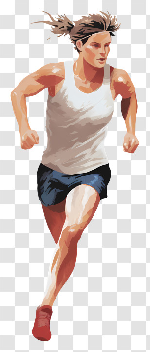 Woman Running - Dynamic Illustration Of A Running Woman Transparent PNG
