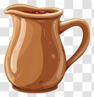 Creamer - Brown Ceramic Pitcher For Kitchen Decor Transparent PNG