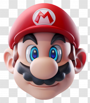 Mario - Iconic Cartoon Character Head Transparent PNG
