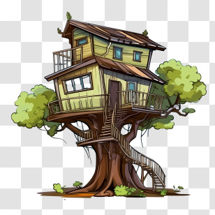 Tree House - Creative Treehouse Drawing Transparent PNG