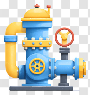 Industrial Equipment With Pipes - Colorful Industrial Machine Transparent PNG