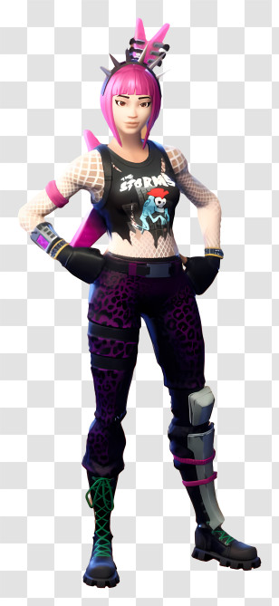 Fortnite - Edgy Punk Girl Character Transparent PNG
