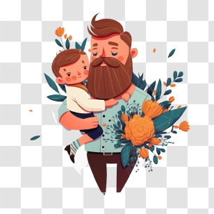 Father And Son
 - Father Holding Child With Flowers Transparent PNG