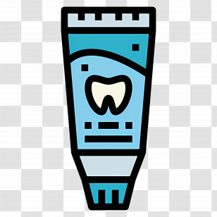 Toothpaste - Cartoon Blue Toothpaste Tube With Dental Care Symbol Illustration Transparent PNG