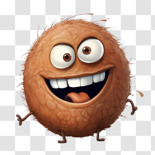 World Coconut Day - Cute Furry Ball Character With A Smile Transparent PNG