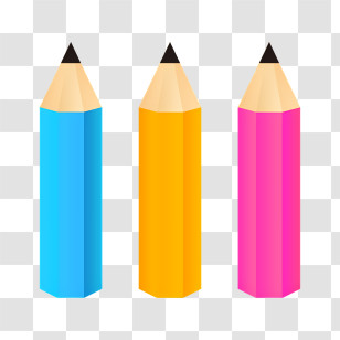 Pencils - Bright Colored Pencils In Three Shades Transparent PNG
