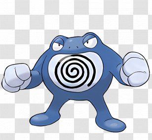 Poliwrath - Blue Spiral Frog Cartoon Character Transparent PNG