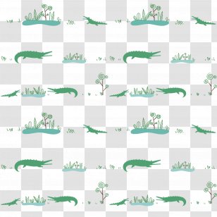 Crocodile Alligator Fundal - Tree - Hand Painted Green Background Decor Transparent PNG