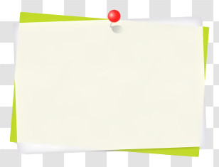 School Elements - Pinned Blank Paper For Notice Boards Or Memos Transparent PNG