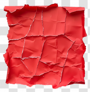 Red Torn Paper - Crumpled Red Wrinkled Paper Texture Transparent PNG