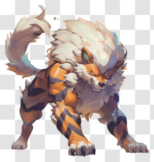 Arcanine - Fierce Mythical Creature Transparent PNG