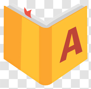 Book Cover Design - Yellow Book With Letter A Transparent PNG