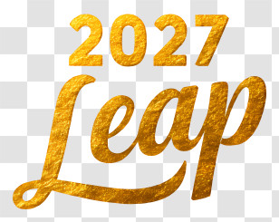 2027 Leap - Gold 2027 Leap Text Transparent PNG