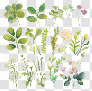 Wildflowers - Herbal Plants With Botanical Design Transparent PNG