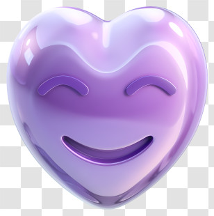 Emoji - Smiling Purple Heart Emoji Transparent PNG