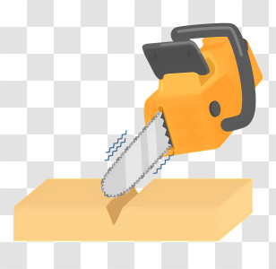Icon - Electric Chainsaw Cutting Wood Transparent PNG
